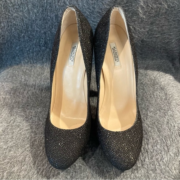 ALL SAINTS Sz 38 Spitalfields Sparkly Platform Heels Almond Toe  Pumps Shoes - Picture 13 of 13